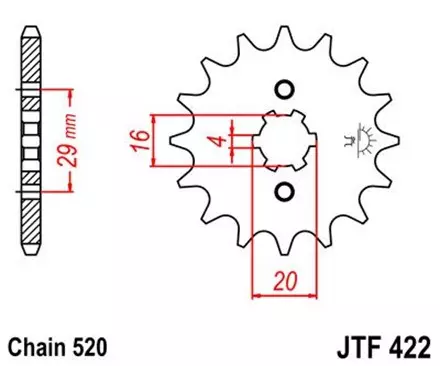 Звезда передняя JT JTF422.12 для мотоциклов
