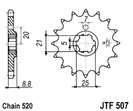 Звезда передняя JT JTF507.14 для мотоциклов