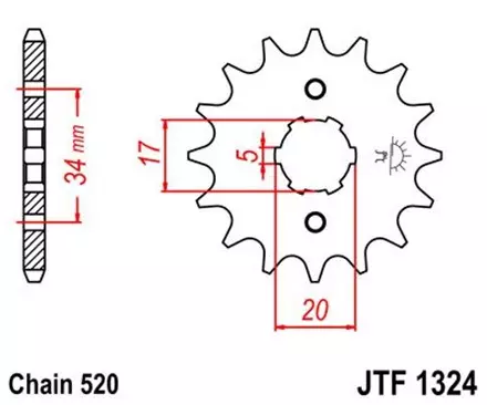 Звезда передняя JT JTF1324.12 для мотоциклов
