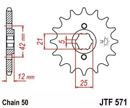 Звезда передняя JT JTF571.17 для мотоциклов