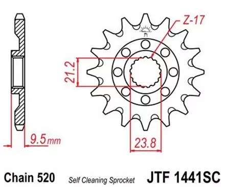 Звезда передняя JT JTF1441.14SC для мотоциклов