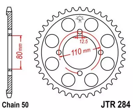 Звезда задняя JT JTR284.39 для мотоциклов