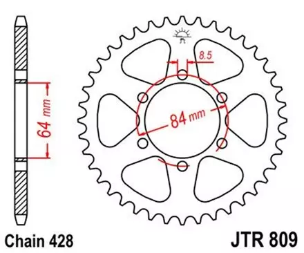 Звезда задняя JT JTR809.44 для мотоциклов