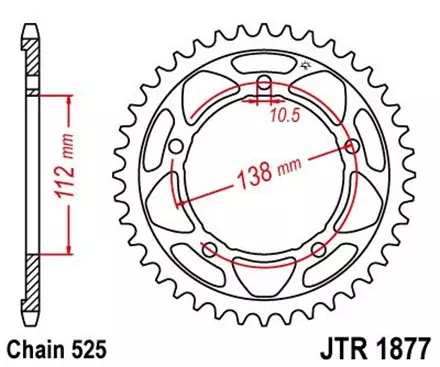 Звезда задняя JT JTR1877.41 для мотоциклов