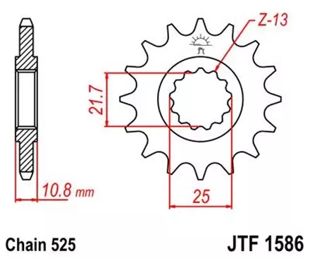 Звезда передняя JT JTF1586.15 для мотоциклов