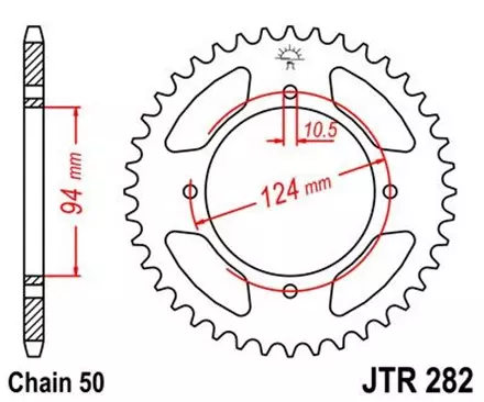 Звезда задняя JT JTR282.36 для мотоциклов