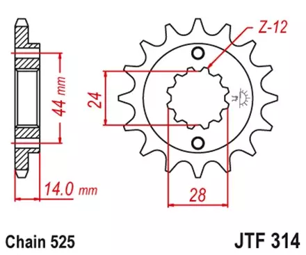 Звезда передняя JT JTF314.16RB для мотоциклов