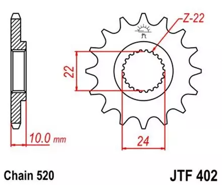 Звезда передняя JT JTF402.14 для мотоциклов