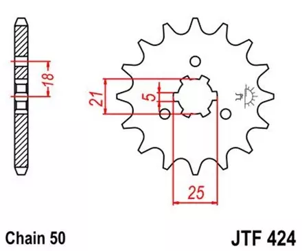 Звезда передняя JT JTF424.14 для мотоциклов
