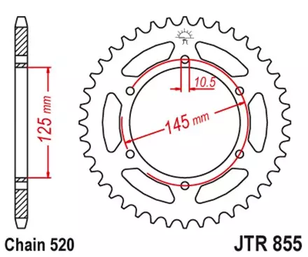 Звезда задняя JT JTR855.45ZBK для мотоциклов