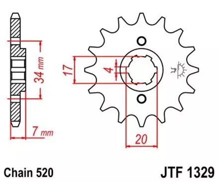 Звезда передняя JT JTF1329.14 для мотоциклов
