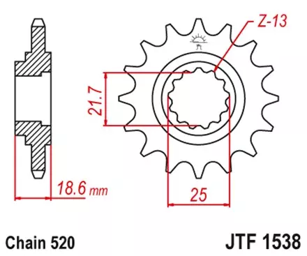 Звезда передняя JT JTF1538.13 для мотоциклов