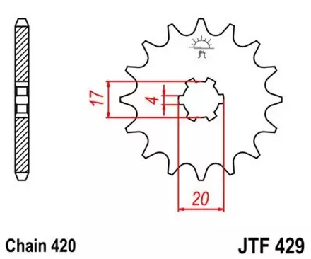 Звезда передняя JT JTF429.14 для мотоциклов