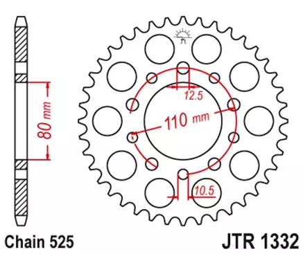 Звезда задняя JT JTR1332.47 для мотоциклов