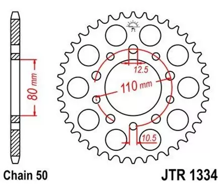 Звезда задняя JT JTR1334.39 для мотоциклов