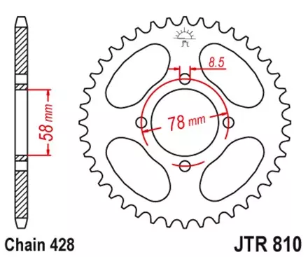 Звезда задняя JT JTR810.36 для мотоциклов