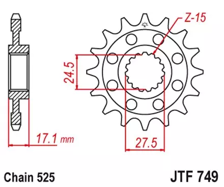 Звезда передняя JT JTF749.15 для мотоциклов