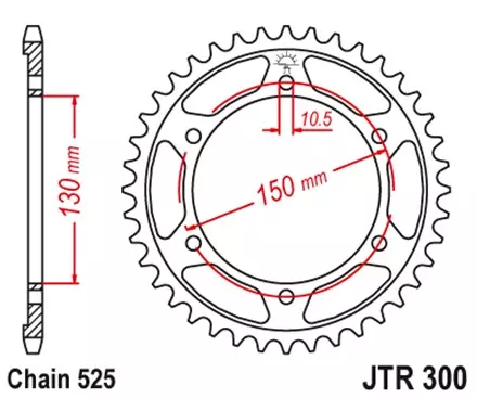 Звезда задняя JT JTR300.42ZBK для мотоциклов