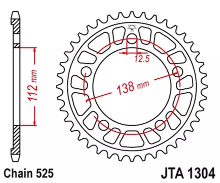 Звезда задняя JT JTA1304-43 для мотоциклов