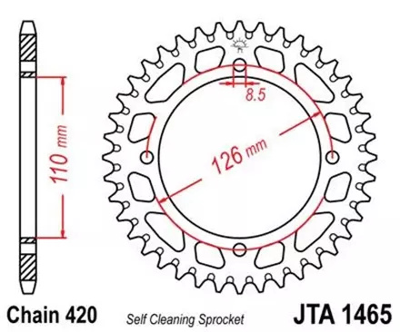 Звезда задняя JT JTA1465.46 для мотоциклов