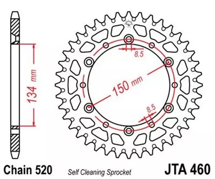 Звезда задняя JT JTA460.50 для мотоциклов
