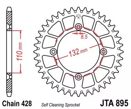 Звезда задняя JT JTA895.46 для мотоциклов