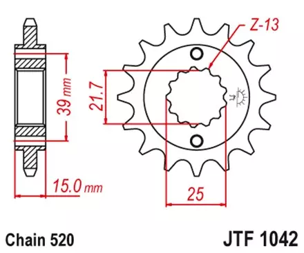 Звезда передняя JT JTF1042.14 для мотоциклов