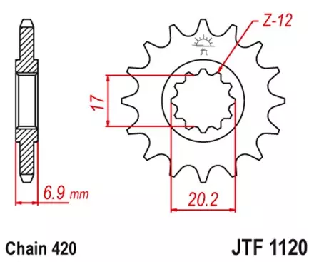 Звезда передняя JT JTF1120.14 для мотоциклов