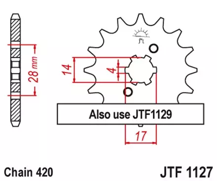 Звезда передняя JT JTF1127.15 для мотоциклов