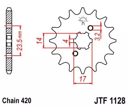 Звезда передняя JT JTF1128.11 для мотоциклов