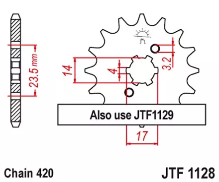 Звезда передняя JT JTF1128.14 для мотоциклов