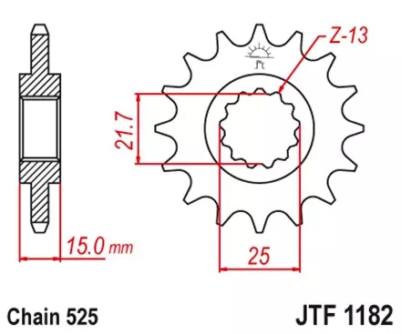 Звезда передняя JT JTF1182.13 для мотоциклов