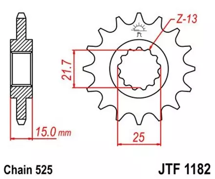 Звезда передняя JT JTF1182.14 для мотоциклов