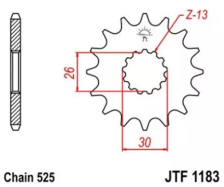 Звезда передняя JT JTF1183.18 для мотоциклов