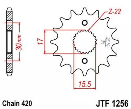 Звезда передняя JT JTF1256.16 для мотоциклов