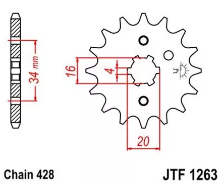 Звезда передняя JT JTF1263.17 для мотоциклов