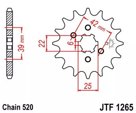 Звезда передняя JT JTF1265.15 для мотоциклов