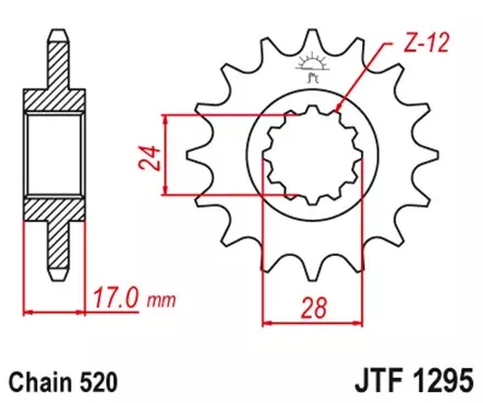 Звезда передняя JT JTF1295.14 для мотоциклов