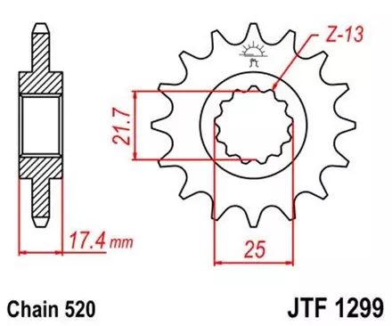 Звезда передняя JT JTF1299.14 для мотоциклов