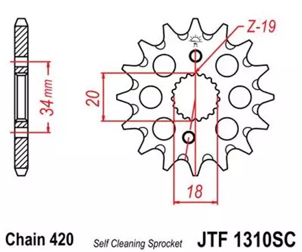 Звезда передняя JT JTF1310.14SC для мотоциклов