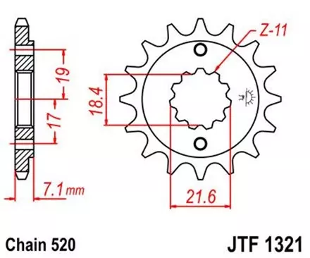 Звезда передняя JT JTF1321.14 для мотоциклов