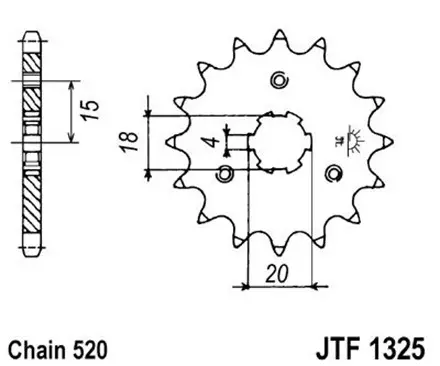 Звезда передняя JT JTF1325.12 для мотоциклов