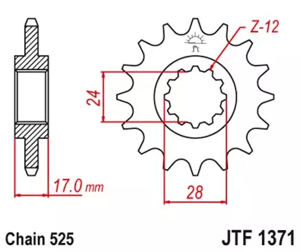 Звезда передняя JT JTF1371.15RB для мотоциклов