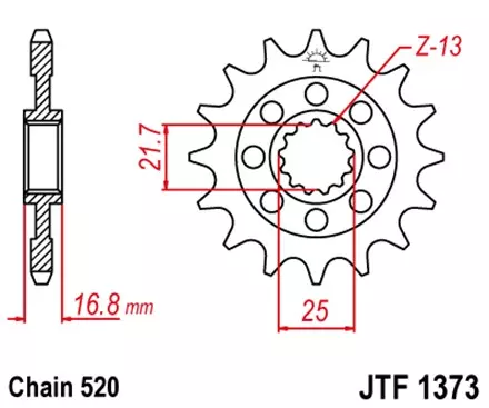 Звезда передняя JT JTF1373.15 для мотоциклов