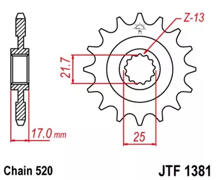 Звезда передняя JT JTF1381.15 для мотоциклов