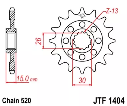 Звезда передняя JT JTF1404.16 для мотоциклов