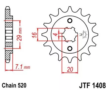 Звезда передняя JT JTF1408.15 для мотоциклов