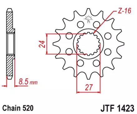 Звезда передняя JT JTF1423.15 для мотоциклов