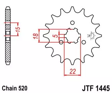 Звезда передняя JT JTF1445.11 для мотоциклов