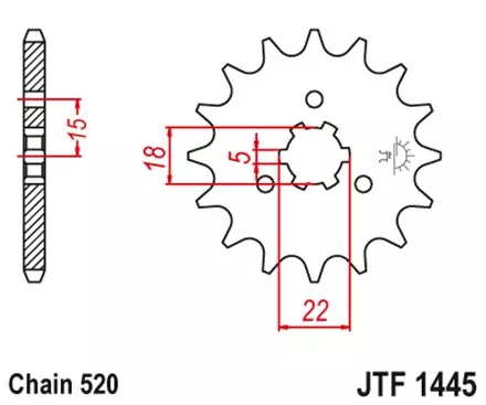 Звезда передняя JT JTF1445.12SC для мотоциклов